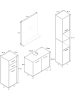 VCM  4-tlg. Komplett Badmöbel Badschrank Set Landos l in Weiß / Anthrazit