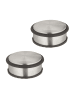 relaxdays 2 x Türstopper in Silber/ Schwarz - (H)4,5 x Ø 10,5 cm