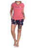 NORMANN kurzarm Shorty Schlafanzug Schmetterling - 79048 in rot