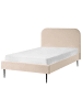 Beliani Doppelbett FLAYAT in Beige/Schwarz - (W) 133 x (H) 109 x (L) 215 cm
