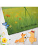 Mr. & Mrs. Panda Saunahandtuch Blume Sonnenblume Design mit Spruch in Blattgrün