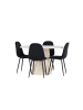 ebuy24 Essgruppe Lanzo (5-teilig) Whitewash, schwarz 120 x 120 cm