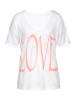 Vivance by Lascana V-Shirt in weiß-neonorange