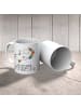Mr. & Mrs. Panda Tasse Einhorn Blümchentail mit Spruch in Weiß
