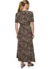 Zero  Maxikleid kurzarm mit Leoprint in Beige/Black