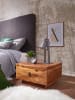 KADIMA DESIGN Nachttisch Massivholz | Landhausstil, Schublade, 40x25x40cm in Braun