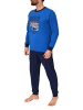 NORMANN langarm Schlafanzug Bündchen Pyjama - 83224 in blau