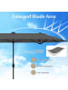 COSTWAY Doppelsonnenschirm mit LED 400x200cm in Anthrazit
