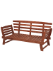 Beliani 4-tlg Gartenbank PORTICI in Braun/Beige