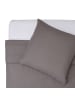 Lumaland Premium Bettwäsche 155x200cm anthrazit + Kissenbezug 80x80cm grau