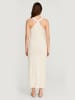 Vila Legeres Geripptes Maxikleid mit Racerback und Knotendetail in Creme