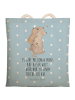 Mr. & Mrs. Panda Tote Bag Papa Bär mit Spruch in Blau Pastell