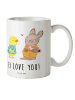 Mr. & Mrs. Panda Tasse Ostern Freundschaft mit Spruch in Weiß