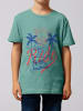 wat? Apparel T-Shirt Ride the waves in Teal Monstera