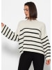 SASSYCLASSY Gestreifter Pullover mit tiefem Rückenausschnitt in Offwhite