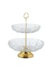 relaxdays Etagere in Transparent/ Gold - (H)30 x Ø 24,5 cm