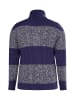 MO Herren Pullover Mit Zopfstrick in Marine Grau Melange