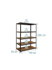 relaxdays Schwerlastregal in Schwarz/Braun - (B)120 x (H)200 x (T)50 cm