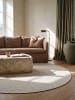 KADIMA DESIGN Rundteppich Uni flachgewebt pflegeleicht Wohnzimmer Flur Esszimmer in Creme
