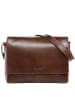 SID & VAIN Leder-Messenger Laptoptasche SPENCER groß Laptop-Tasche 15 Zoll echt Leder in braun