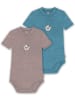 Normani Outdoor Sports Normani Outdoor Sports 2er Set Baby Kurzarmbody aus Merinowolle in Rosa/Blau
