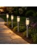 MARELIDA 4er Set Solar Wegleuchten Gartenleuchte Stabbeleuchtung H:29cm
