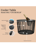 COOTAB Cooler Table 3-in-1 Loungetisch mit Edelstahl-Kühler Stockholm 46 cm in schwarz