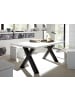 58 aufm Kessel ESSZIMMERTISCH Eike 8 140 x 90 x 75 Esstisch Schwarzstahl/Weiß Matt Lack