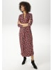 Aniston CASUAL Midikleid in beere-schwar-bordeaux-weiß