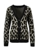 Aniston CASUAL Strickjacke in schwarz-khaki-weiß