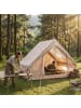 COSTWAY Campingzelt Zelt 4 Personen mit Mesh-Fenstern 295 x 205 x 200 cm in Khaki