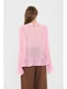 SAINT TROPEZ Langarm-Bluse LabelleSZ Gerade Passform in Pink Nectar