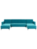Beliani 3-tlg Schlafsofa ABERDEEN in Blau/Schwarz