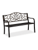relaxdays Gartenbank in Schwarz/Bronze - (B)127,5 x (H)90 x (T)63 cm