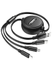 HOCO HOCO 3in1 USB-Kabel komaptibel mit iPhone + Micro-USB + in Schwarz