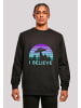 F4NT4STIC Sweatshirt I BELIEVE UFO Alien Raumschiff Retro in schwarz
