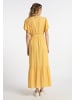 DreiMaster Damen Kleid in Senfgelb Wollweiss