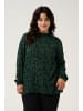 KAFFE curve Langarm-Bluse KClune in Green/Black Graphic Print