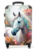 MuchoWow Suitcase, Koffer, Reisekoffer Weißes Pferd
