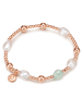 Lulu & Jane Perlen-Armband Metall-Legierung Aquamarin Süßwasser-Zuchtperle in roségold