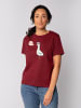wat? Apparel T-Shirt Moin Seagull in Weinrot