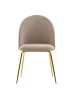 KADIMA DESIGN Design Esszimmerstuhl 2er Set Samt Gepolstert, Küchenstuhl in Beige