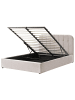 Beliani Doppelbett CHALLANS in Beige/Schwarz - (W) 168 x (H) 100 x (L) 215 cm