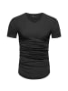 Amaci&Sons Basic Oversize T-Shirt mit V-Ausschnitt BELLEVUE in Anthrazit