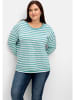 sheego Langarmshirt in aqua gestreift