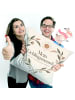 Mr. & Mrs. Panda Kissen Herz romantisch Design mit Spruch in Weiß