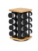 relaxdays Gewürzkarussell in Schwarz/ Natur - (B)20 x (H)28 x (T)20 cm