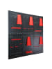 relaxdays 6 x Werkzeugwand mit 58-tlg. Zubehör in Schwarz/ Rot - (B)40 x (H)60 x (T)2 cm