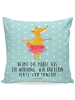 Mr. & Mrs. Panda kissen für sofa Fuchs Ballerina mit Spruch in Türkis Pastell