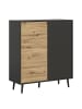 home24 Kommode FYNS in Eiche / Schwarz